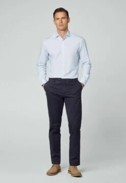 Hackett London Micro- Zakelijk Overhemd - Blue White -Heren Kleding Winkel 003b942ee6164924ab4cb5fb326b1e98
