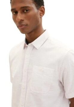 Tom Tailor Mit Struktur - Overhemd - Pink Off White Structure -Heren Kleding Winkel 0441aa538e3348b9a0594d70b56383a6