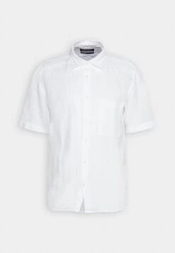 Marc O'Polo Kent Collar Short Sleeves One Rectangular Chest Pocket Linen - Overhemd - White -Heren Kleding Winkel 05e0619d1a0e499f9907a6af0098c65f