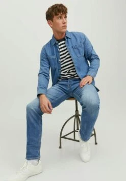 Jack & Jones Mike Wood Jos 381 - Straight Leg Jeans - Blue Denim -Heren Kleding Winkel 0d6cdd70a83f431494790ee68e118624