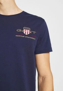 Gant Archive Shield Emb Ss - T-Shirt Print - Evening Blue -Heren Kleding Winkel 0f3be73deba142228105a7205c11c9a4