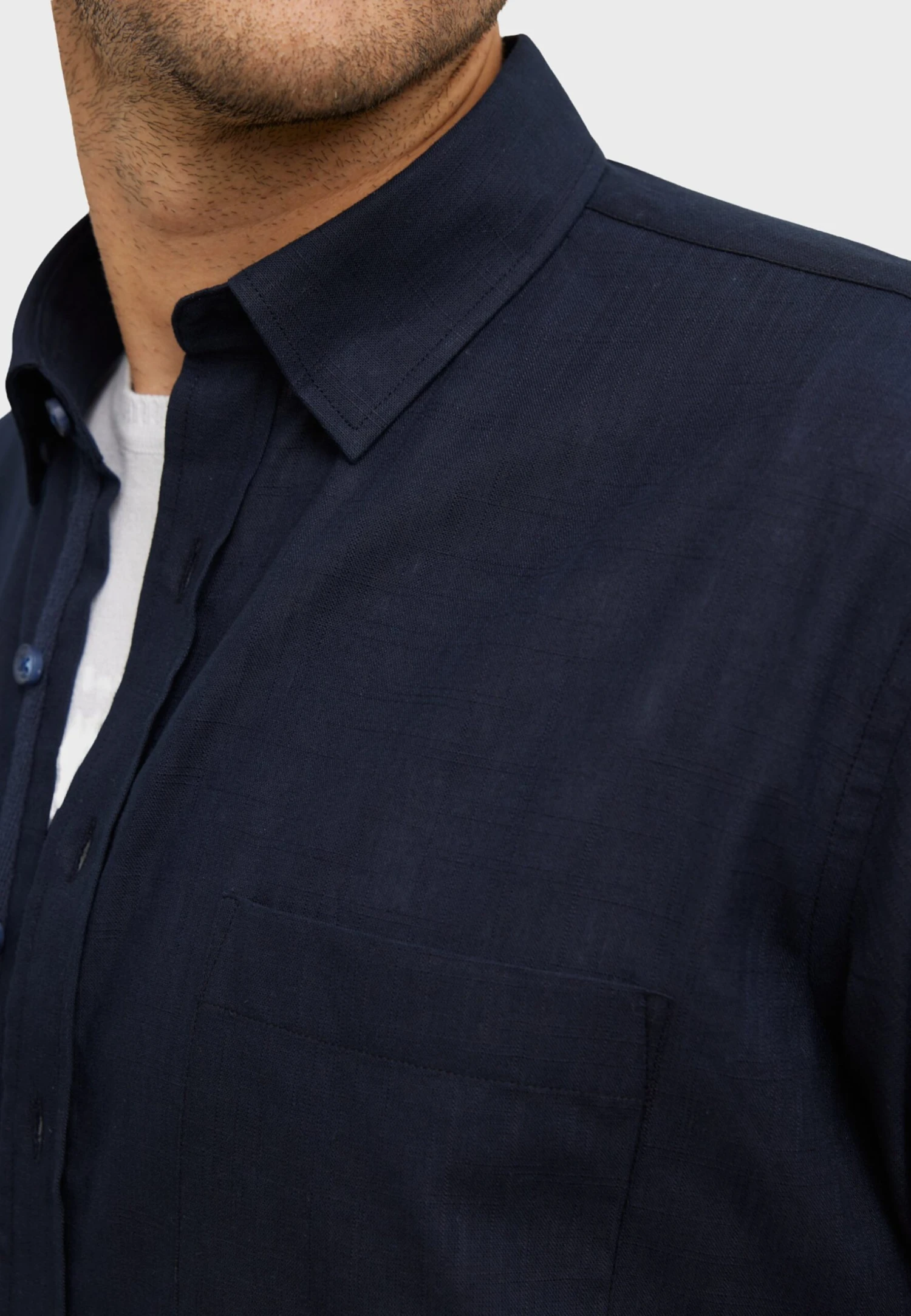 Comfort Fit Short Sleeved - Overhemd - Navy Blue 4 Comfort Fit Short Sleeved - Overhemd - Navy Blue - Afbeelding 4