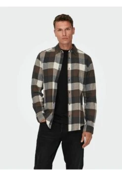 Only & Sons Onsgudmund Life Ls 3T Check Noos - Overhemd - Hot Fudge