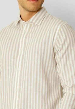 Jamie Striped Ls - Overhemd - Sand Melange Ecru -Heren Kleding Winkel 167f310ecf82439685bab992fa949699