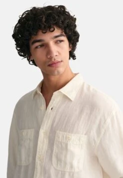 Gant Relaxed Fit Garment-Dyed- Overhemd - Cream -Heren Kleding Winkel 183b5947741f49d8b677941bcb0b93fe