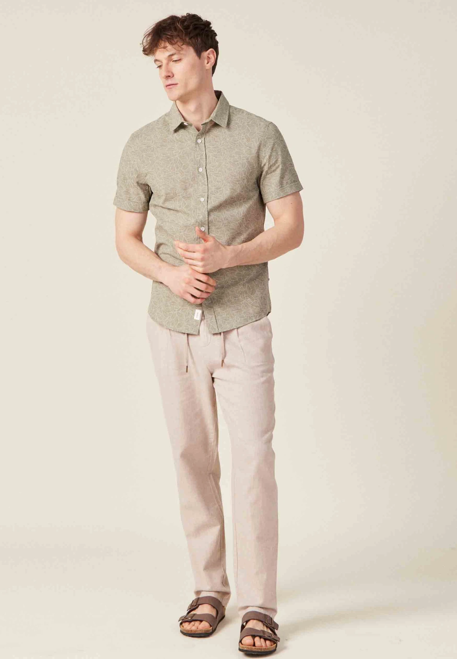 Mit Kurzen Ärmeln - Overhemd - Vert Kaki 2 Mit Kurzen Ärmeln - Overhemd - Vert Kaki - Afbeelding 2