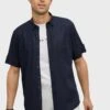 Comfort Fit Short Sleeved - Overhemd - Navy Blue