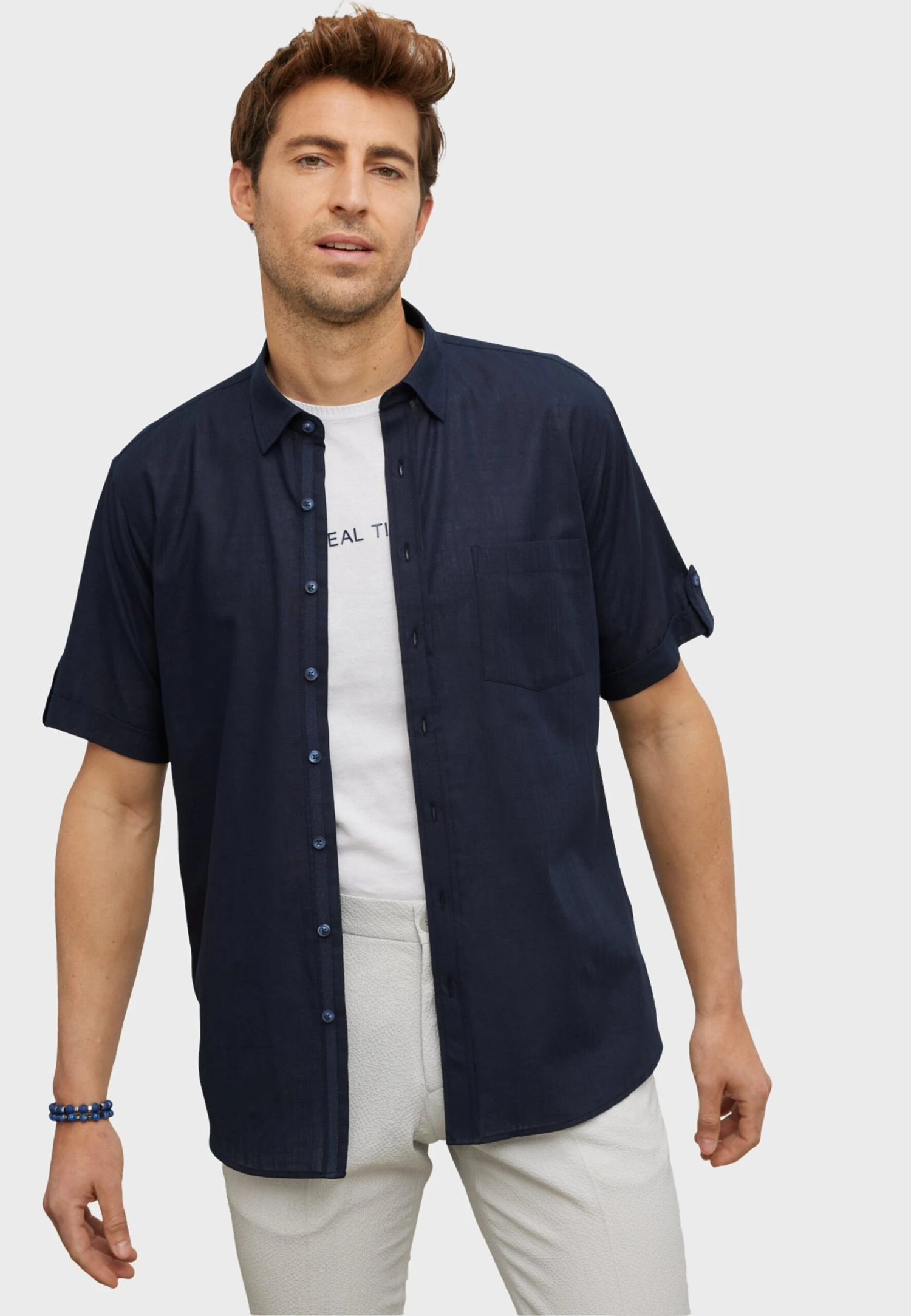 Comfort Fit Short Sleeved - Overhemd - Navy Blue 1 Comfort Fit Short Sleeved - Overhemd - Navy Blue