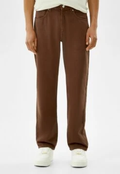 BERSHKA Straight Leg Jeans - Brown