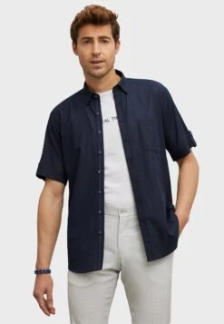 Comfort Fit Short Sleeved - Overhemd - Navy Blue 10 Comfort Fit Short Sleeved - Overhemd - Navy Blue -Heren Kleding Winkel 3a793294829c4d089d5f620127110531