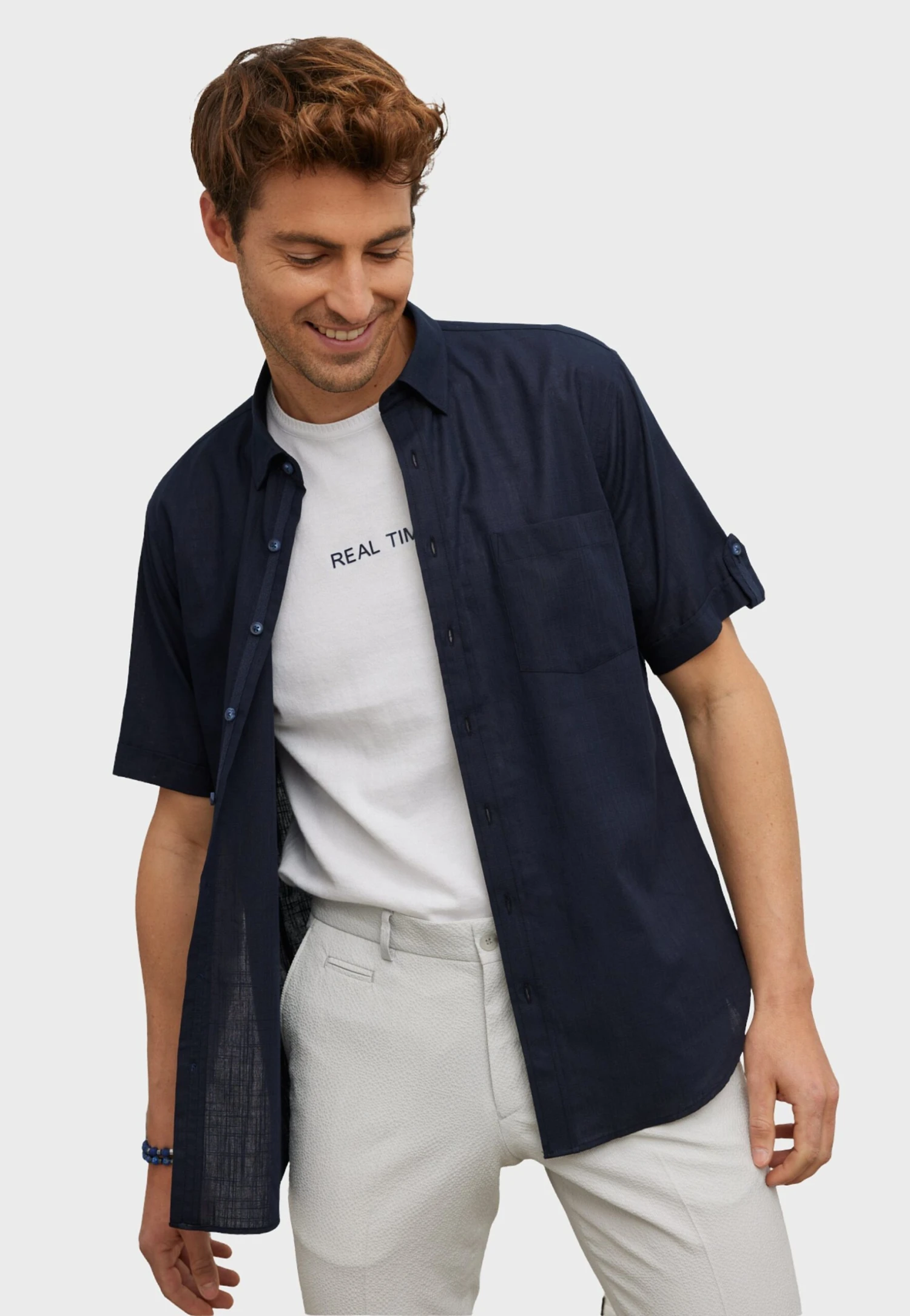 Comfort Fit Short Sleeved - Overhemd - Navy Blue 6 Comfort Fit Short Sleeved - Overhemd - Navy Blue - Afbeelding 6