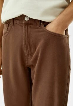 BERSHKA Straight Leg Jeans - Brown -Heren Kleding Winkel 5ab8de5d70a5432e94ded8ac8f4d5203