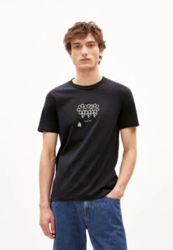 Armedangels Jaames Flowers - T-Shirt Print - Night Sky