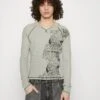 Jaded London Grey Text Print Waffle Long Sleeve - Longsleeve - Grey