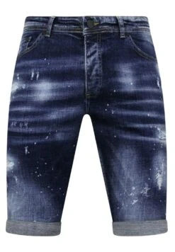 Paint Splatter Stoashed- Jeansshort - Blauw