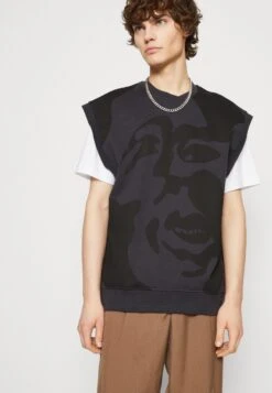 Cleptomanicx Faces Vest - T-Shirt Print - Blue Graphite -Heren Kleding Winkel 67d03370964745a3bc32ce1b87b5ae6c