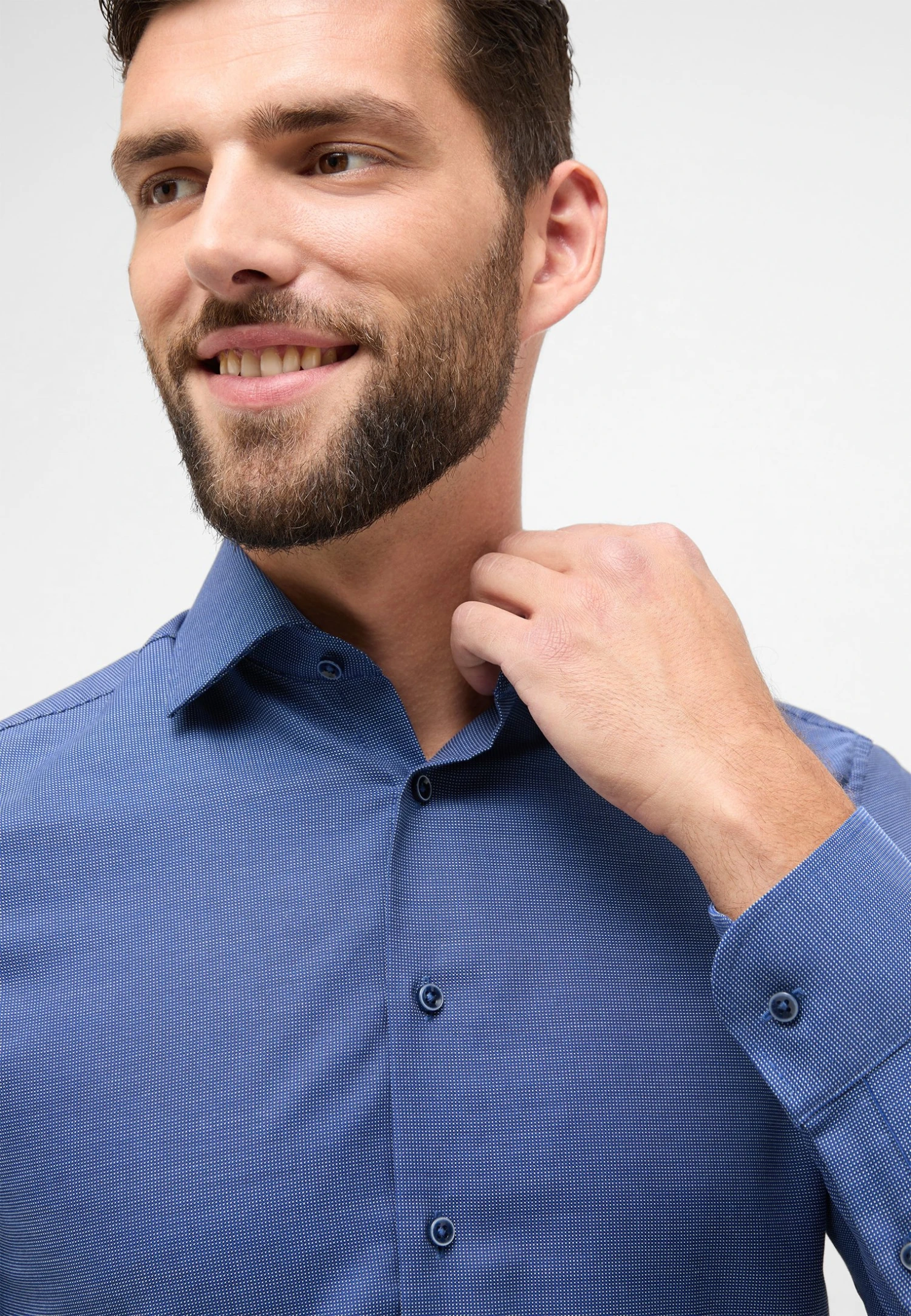 Eterna Strukturiertes - Overhemd - Blau 3 Eterna Strukturiertes - Overhemd - Blau - Afbeelding 3