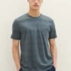 Tom Tailor Gestreiftes - T-Shirt Print - Dusty Dark Teal Spacedye