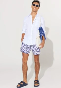 Standard Fit Suit-Figured - Zwemshorts - White Navy Blue -Heren Kleding Winkel 721a2d4901ad41cb890803853a2c9eb3