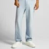 BERSHKA Straight Leg Jeans - Light Blue
