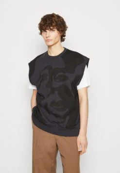 Cleptomanicx Faces Vest - T-Shirt Print - Blue Graphite