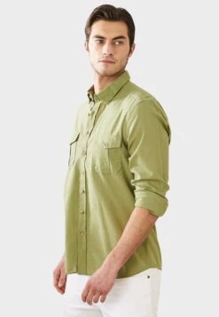 Overhemd - Khaki -Heren Kleding Winkel 84d1ca77f62041a7ab8124268b21082b