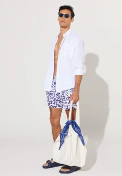 Standard Fit Suit-Figured - Zwemshorts - White Navy Blue -Heren Kleding Winkel 88ea709695c840d7b95e47b309eec2b5