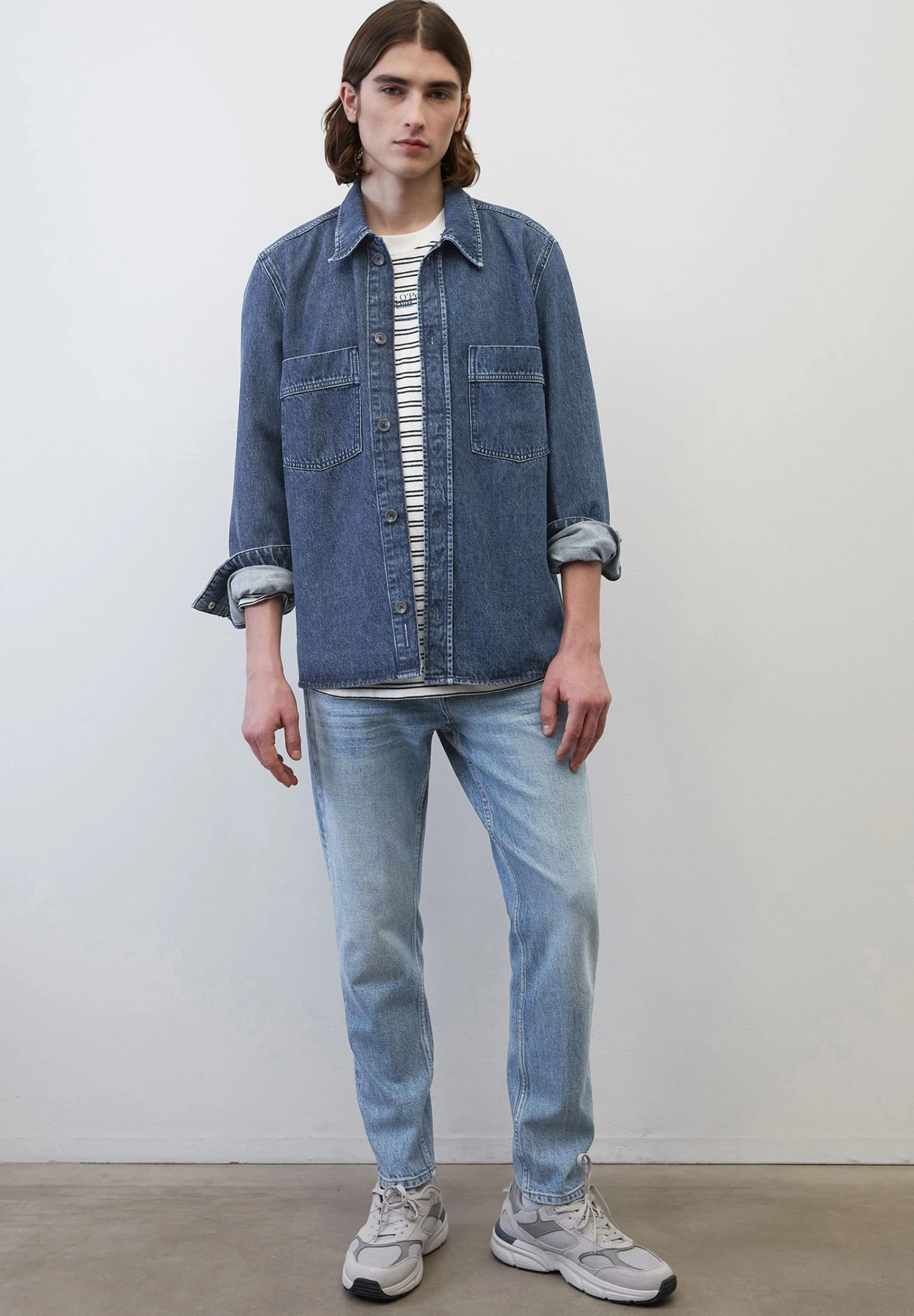 Marc O'Polo DENIM Regular - Overhemd - Multi Mid Blue Worn 5 Marc O'Polo DENIM Regular - Overhemd - Multi Mid Blue Worn - Afbeelding 5