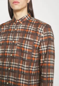 Foret Island Shirt- Overhemd - Brown Check -Heren Kleding Winkel 9169a921c3e84b1790da98cd2ec55dda