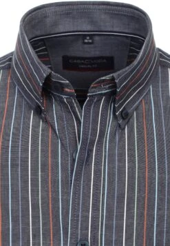Kurzarm Gestreift Casual Fit - Overhemd - Graues Dunkelblau -Heren Kleding Winkel a02440af1c9c4affb6985a5f38298ea4