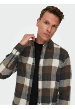 Only & Sons Onsgudmund Life Ls 3T Check Noos - Overhemd - Hot Fudge -Heren Kleding Winkel a47b6aada7cb4d9ca85d0875c23c9bcf