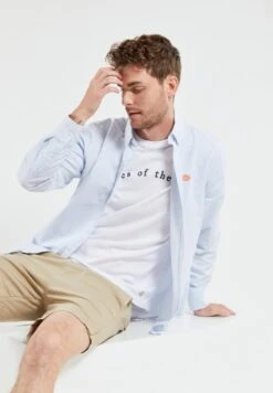 Armor-Lux Coupe Droite - Overhemd - Bleu Ciel Milk -Heren Kleding Winkel a7fc6bc2c85c4c5fbae9a557300b25e1