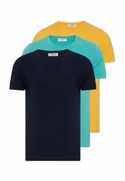3 Pack - Basic- T-Shirt Basic - Navy-Green-Yellow -Heren Kleding Winkel a8ee72372e854ca98cf1c59b2c4586ee