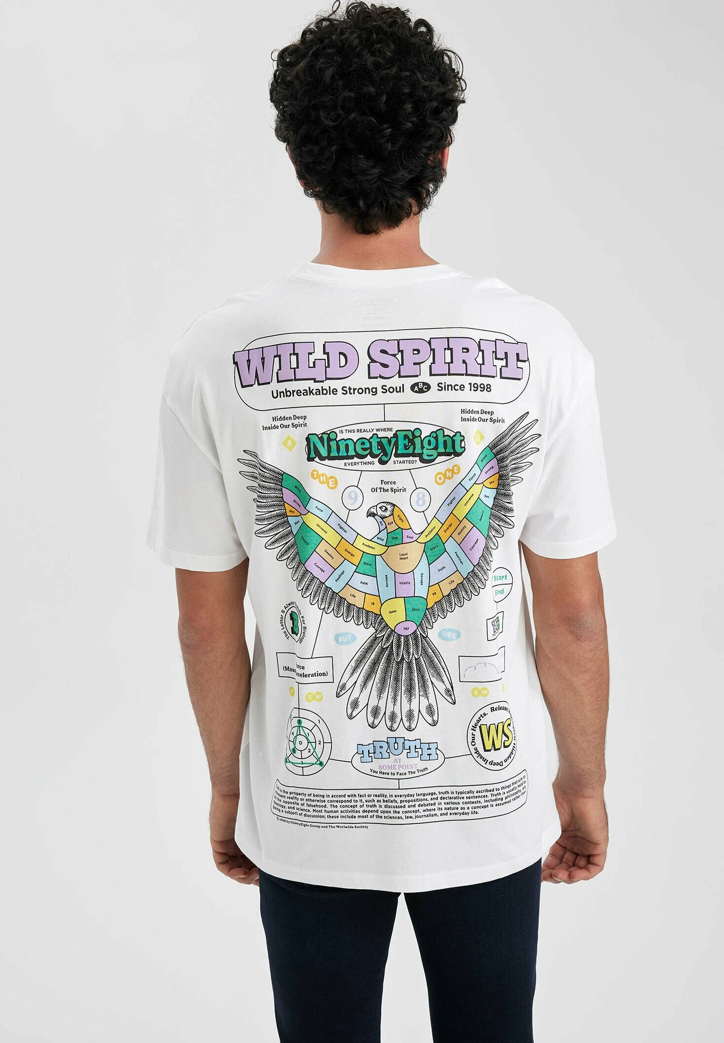 DeFacto Comfort Fit- T-Shirt Print - White 1 DeFacto Comfort Fit- T-Shirt Print - White