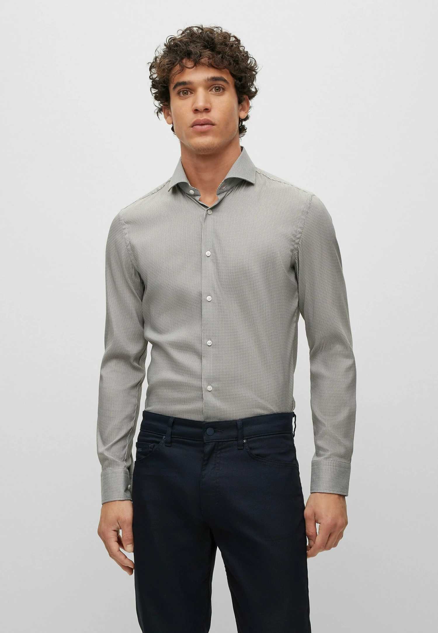 Boss P-Hank-Spread - Overhemd - Silver One 1 Boss P-Hank-Spread - Overhemd - Silver One