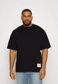 Plus Bold Logo Colorblock Tee - T-Shirt Print - Black