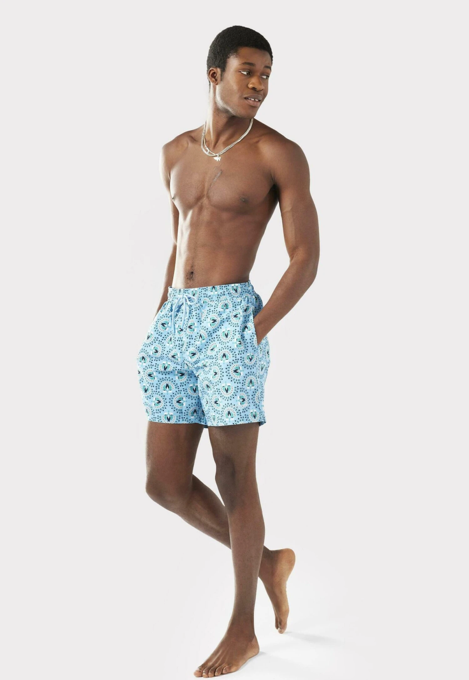 Ornamental Fan- Zwemshorts - Blue 4 Ornamental Fan- Zwemshorts - Blue - Afbeelding 4