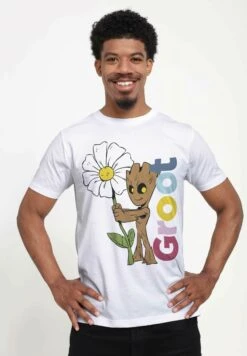 Marvel Gotg Classic Groot Oversize Unisex - T-Shirt Print - White