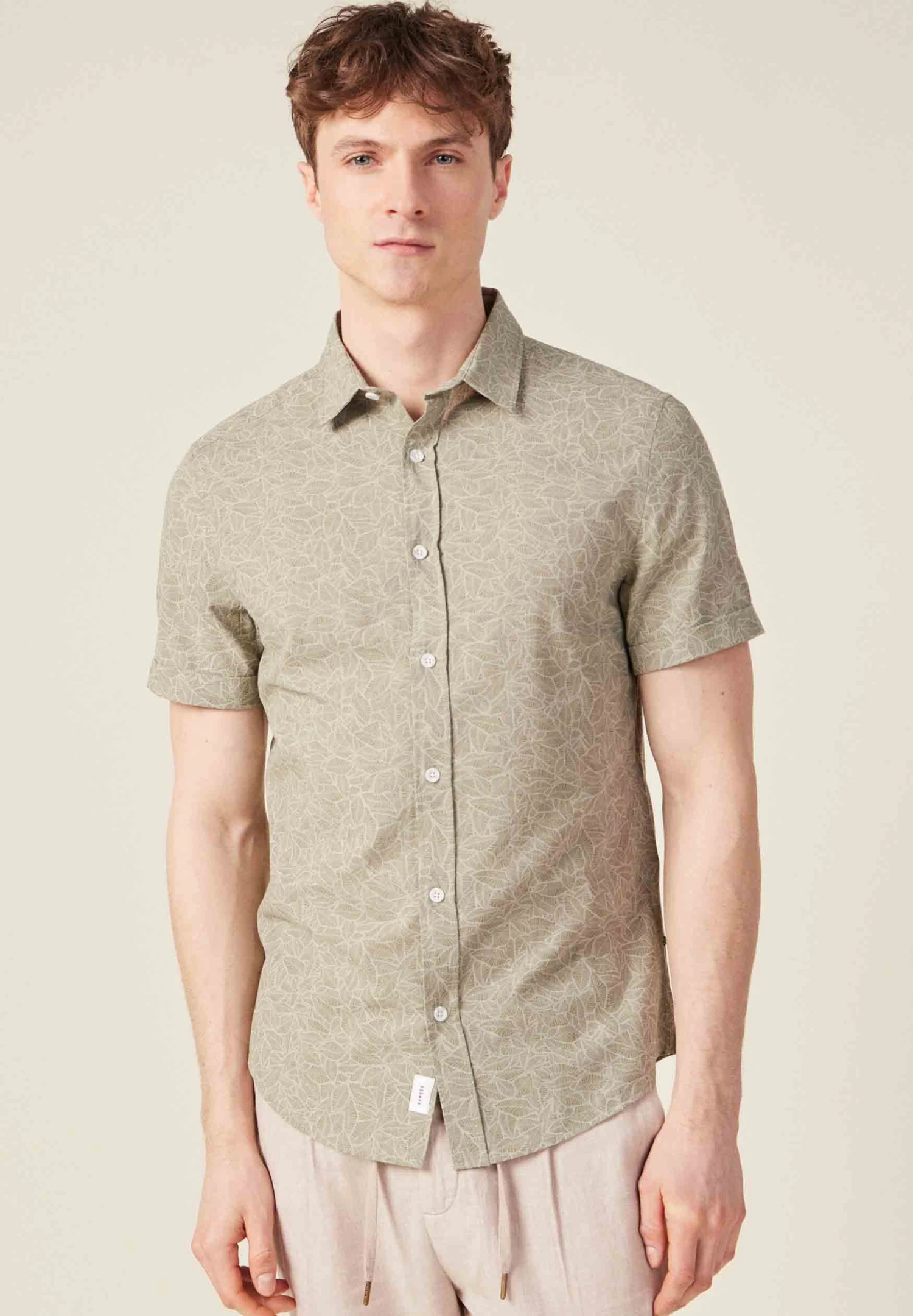 Mit Kurzen Ärmeln - Overhemd - Vert Kaki 4 Mit Kurzen Ärmeln - Overhemd - Vert Kaki - Afbeelding 4