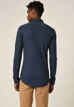 Slim Fit Hidden Button Long Sleeve - Overhemd - Navy Blue 7 Slim Fit Hidden Button Long Sleeve - Overhemd - Navy Blue -Heren Kleding Winkel c9a7d5528b4943cea1623742ce82e3f7