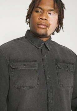 Redefined Rebel Overshirt Plus - Overhemd - Black Grey -Heren Kleding Winkel cbf9d7ed820c4ef4ba0fa000cf97d307