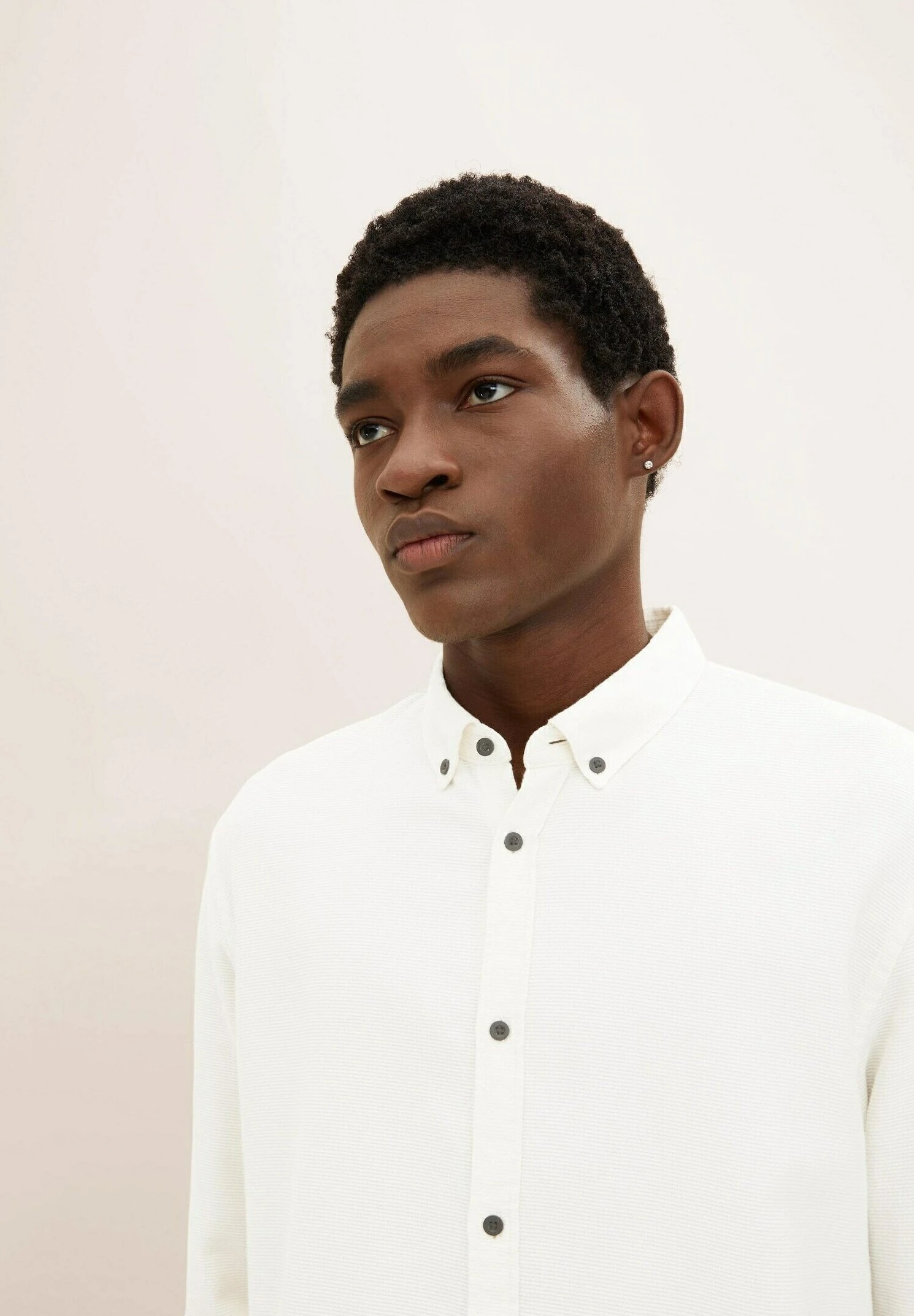 TOM TAILOR Denim Mit Struktur - Overhemd - Soft Light Beige 4 TOM TAILOR Denim Mit Struktur - Overhemd - Soft Light Beige - Afbeelding 4