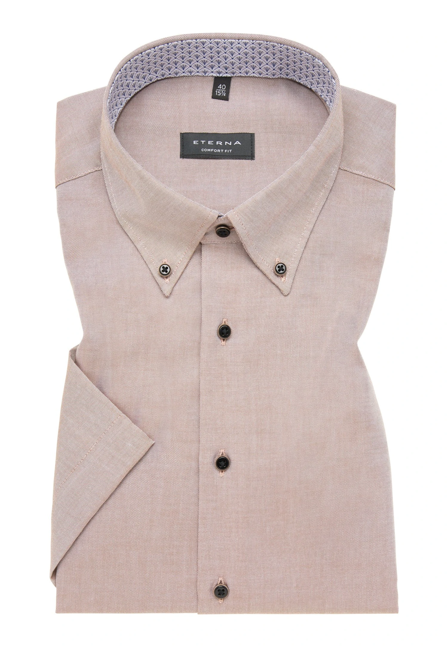 Eterna Unifarbenes Oxford Kurzarm Comfort Fit - Overhemd - Beige 6 Eterna Unifarbenes Oxford Kurzarm Comfort Fit - Overhemd - Beige - Afbeelding 6