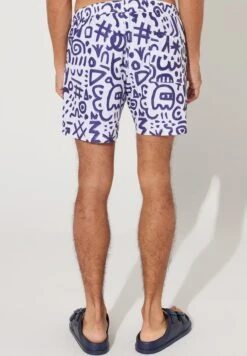 Standard Fit Suit-Figured - Zwemshorts - White Navy Blue -Heren Kleding Winkel f10b36ceecc04c178c183c1348f33292