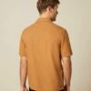 Next Textured Short SleeveWith Revere Collar Standard - Overhemd - Ochre Yellow