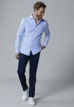 Overhemd - Striped Light Blue -Heren Kleding Winkel fad7f8587c004e538c702a07645915c0