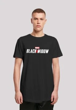 F4NT4STIC Marvel Black Widow Movie Logopr Emium Superhelden Iron Man Cap - T-Shirt Print - Black